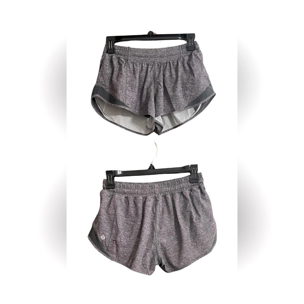 Lululemon Hotty Hot Short II 2.5" Heather Lux Multi Black Gray Reflect Sz 6 EUC
